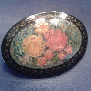 Handmade Hand painted Vintage Brooch